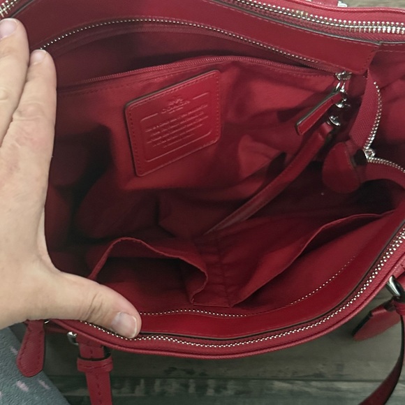 Coach Vibrant Red Leather Tote - Picture 3 of 7